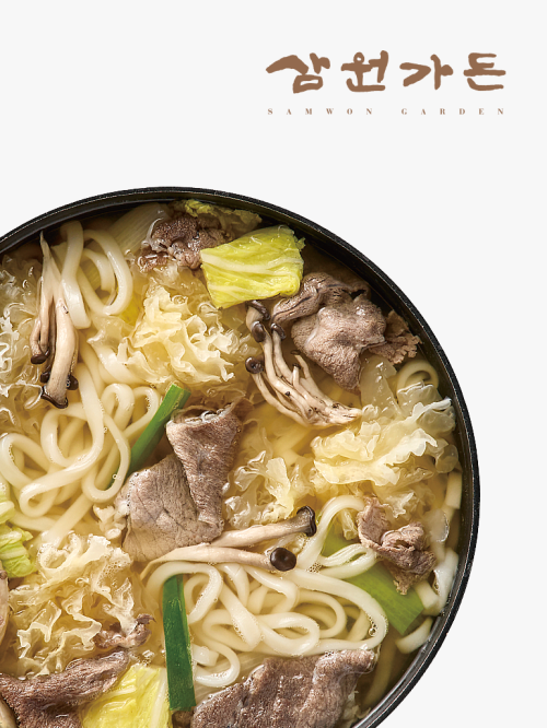[삼원가든] 백목이버섯 소고기 칼국수 전골 1,140g